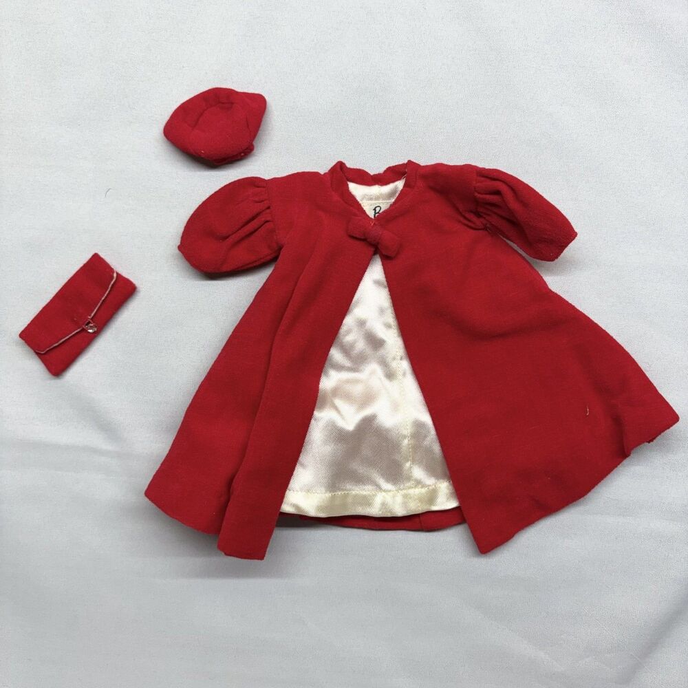 Vintage Barbie Outfit #939 Red Flare - comes with Coat, Hat, and clutch TLC